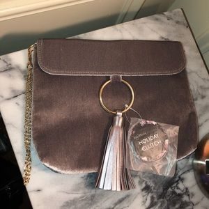 Light Plum velvet clutch purse.